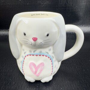 Natural Life Some Bunny Loves You Mug Coffee Cup Mug Rabbit Heart Purple Ceramic